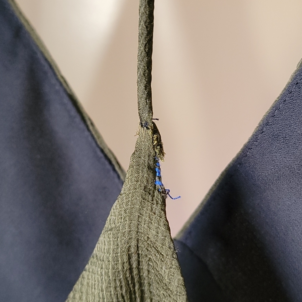 Topshop Strappy V neck Olive Midi Dress Size 4 - Picture 5 of 9